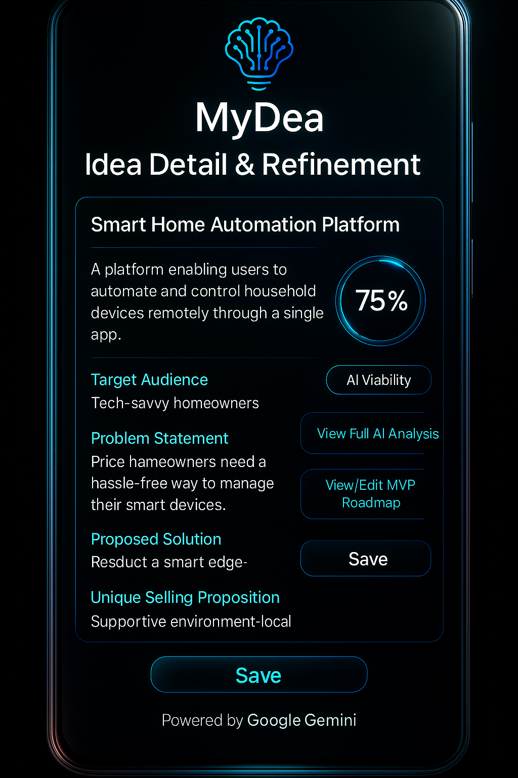 MyDea Idea Detail & Refinement