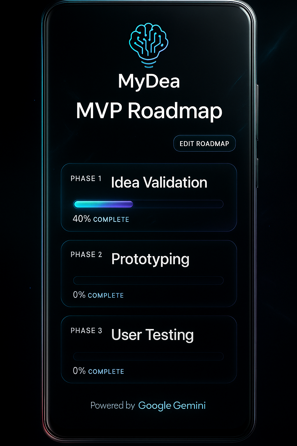 MyDea MVP Roadmap Screen